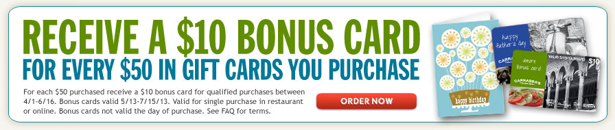 Receive a $10 Bonus Card for Every $50 in Gift Cards You Purchase