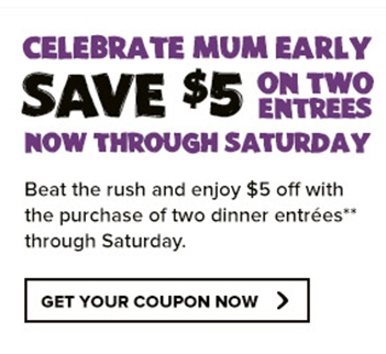 Celebrate Mum Early - Save $5