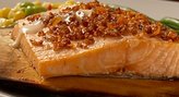 Wild Alaskan Salmon Cedar-Plank Style with Chorizo Topping
