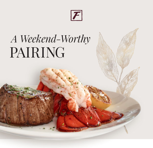 Fleming's logo and Filet and Lobster image
