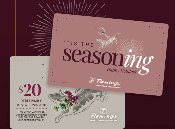Animated image of Fleming's gift card designs