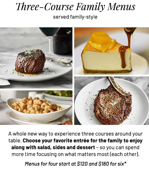 Three course family menus - Learn More