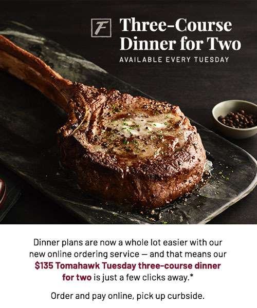 Three course dinner for two - Learn More