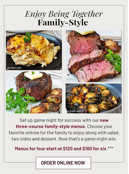 Three course family dinners - Learn More