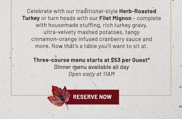 Your Thanksgiving table - Learn More