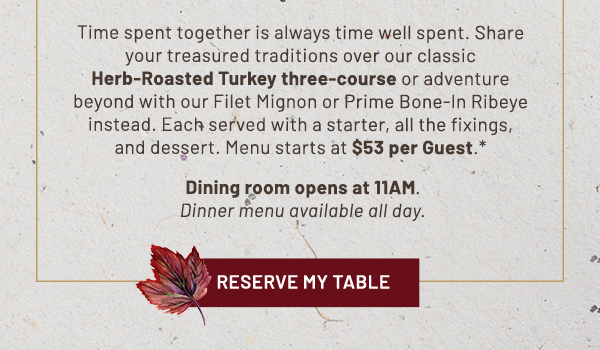 Reserve my table - Learn More