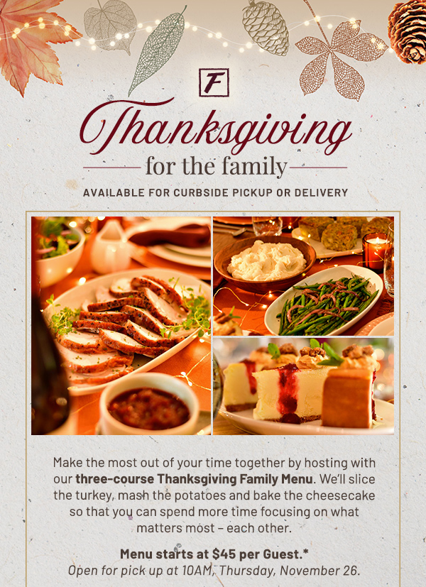 Thanksgiving for the family - Learn More