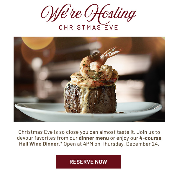 We're hosting Christmas Eve - Learn More