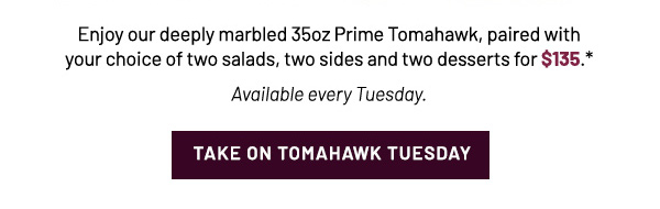 Take on Tomahawk Tuesday - learn more