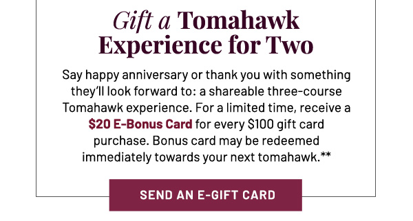 Send an e-gift card - learn more