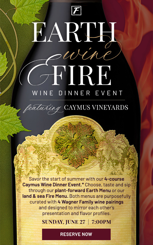 Earth, wine and fire - wine dinner event - learn more