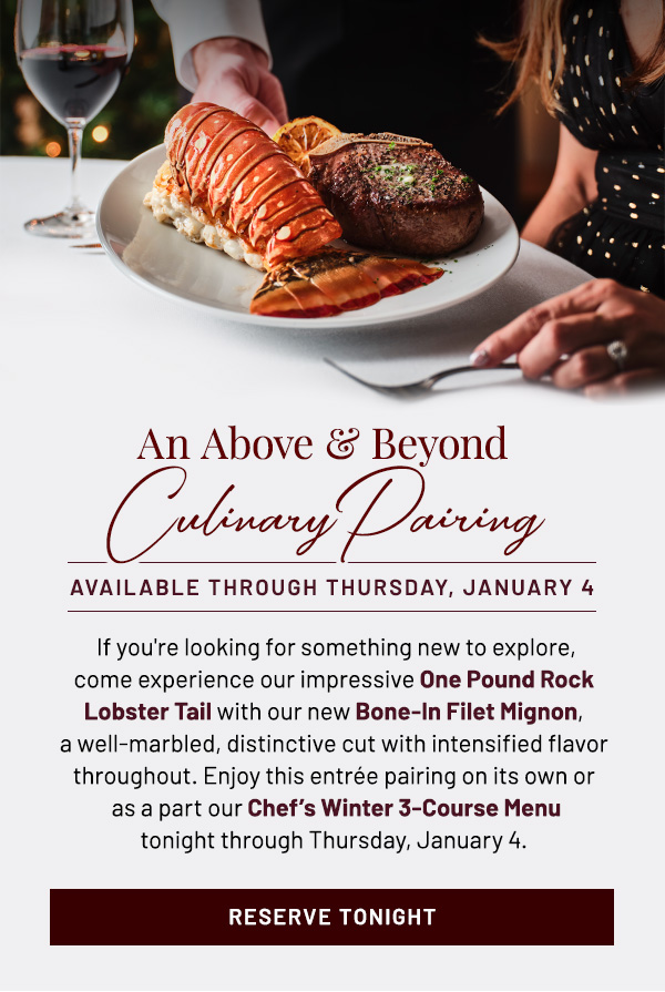 An Above and Beyond Culinary Pairing