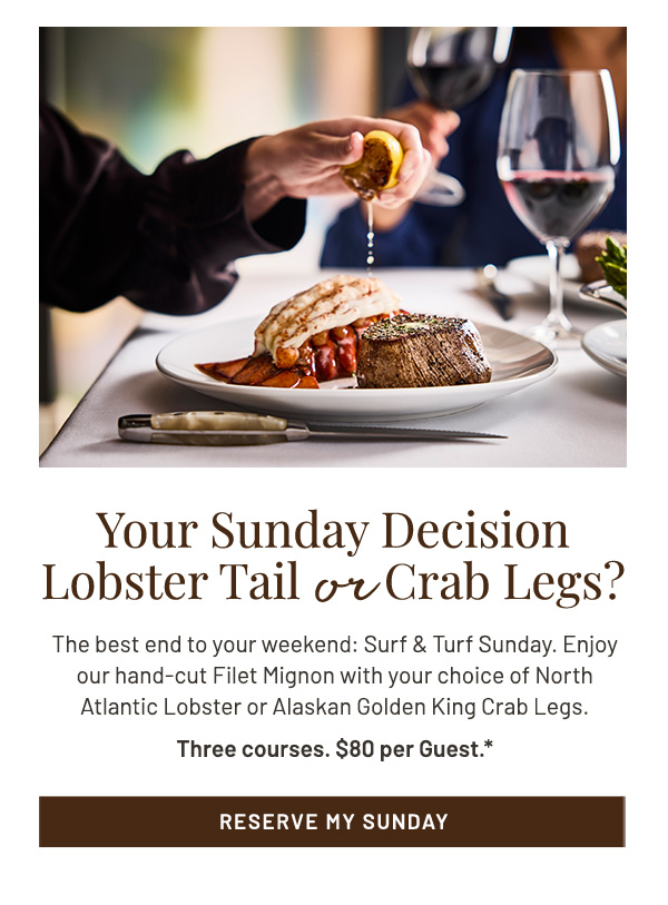 Your Sunday Design Lobster Tail or Crab Legs