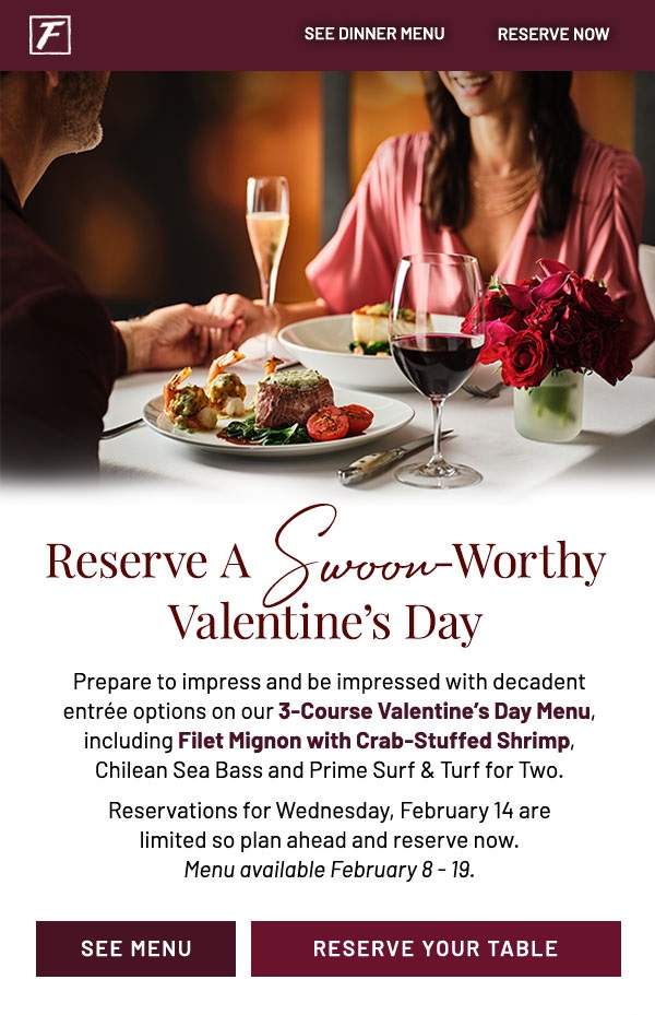 Reserve A Swoon-Worthy Valentine's Day