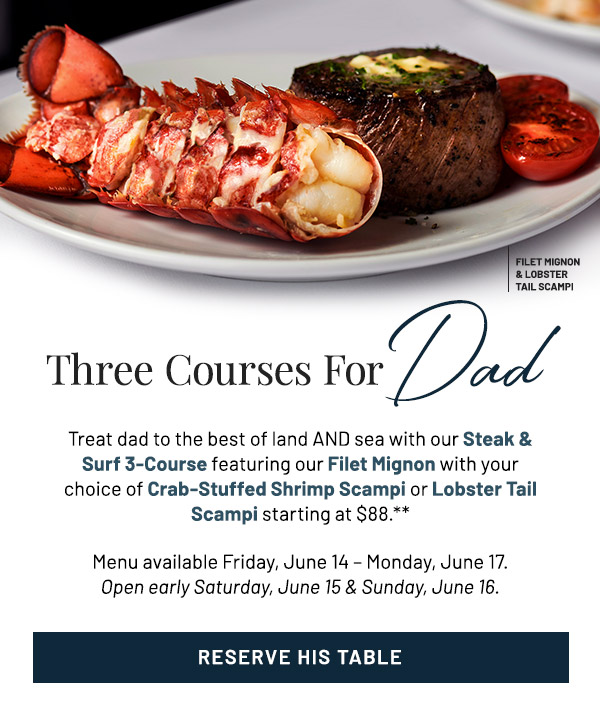 Three Courses For Dad This Fathers Day, Starting at $88