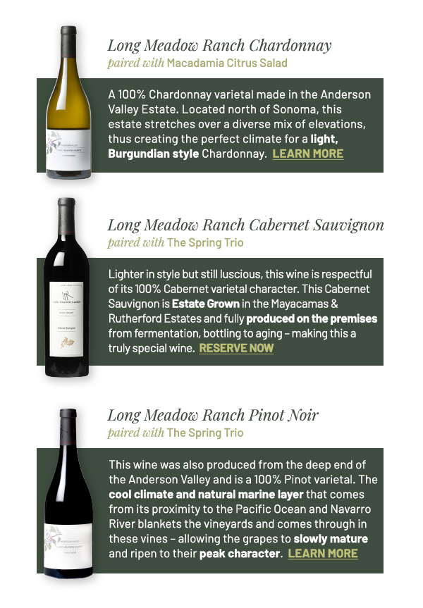 Spring Vine & Dine Wine Selection