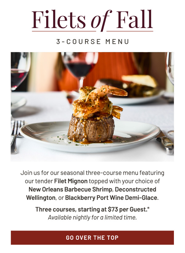 Filets of Fall 3-Course Menu