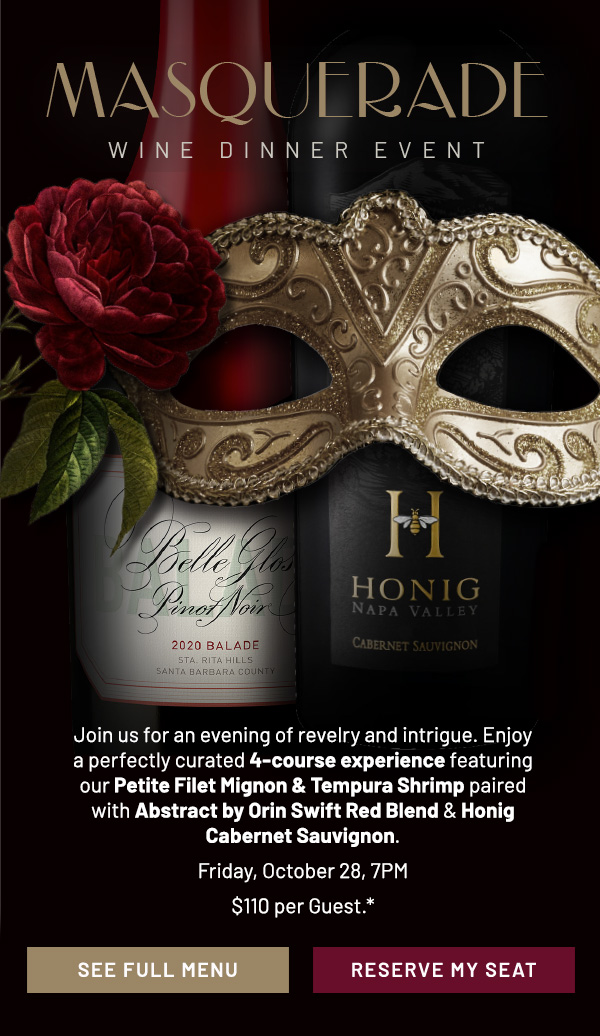 Masquerade Wine Dinner Event
