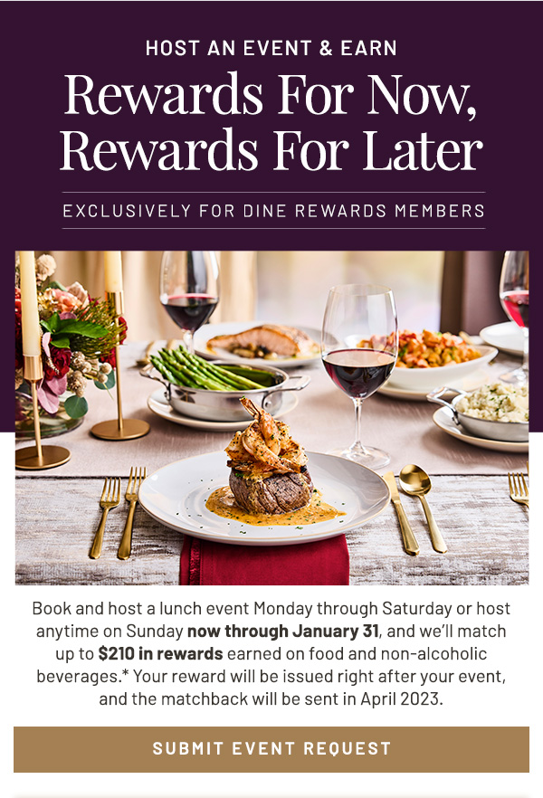 Host an Event & Earn. Rewards For Now, Rewards For Later