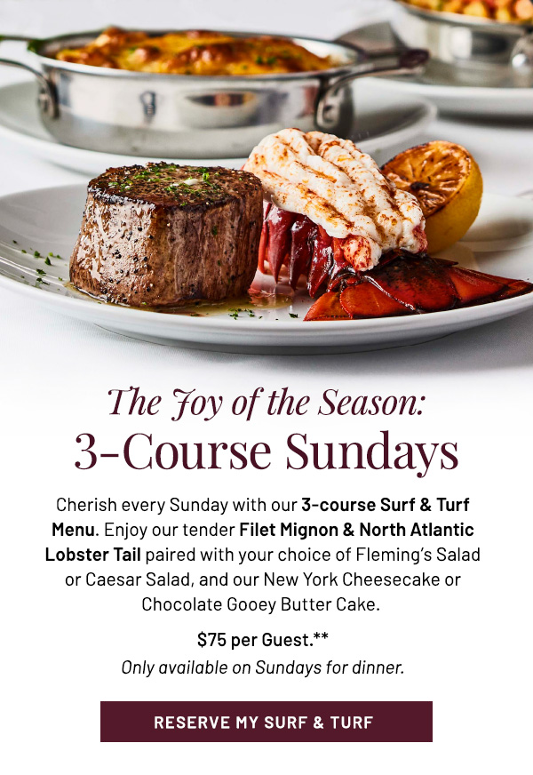 The Joy of The Season: 3 Course Sundays