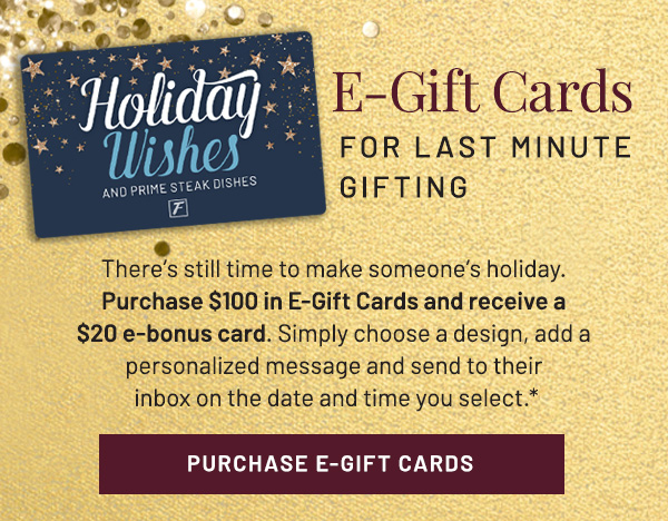 E-Gift Cards for Last Minute Gifting